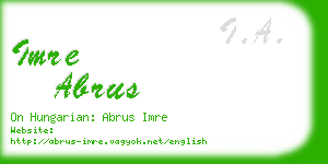 imre abrus business card